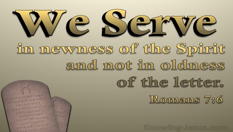 Romans 7:6 We Serve In Newness Of The Spirit (gold)